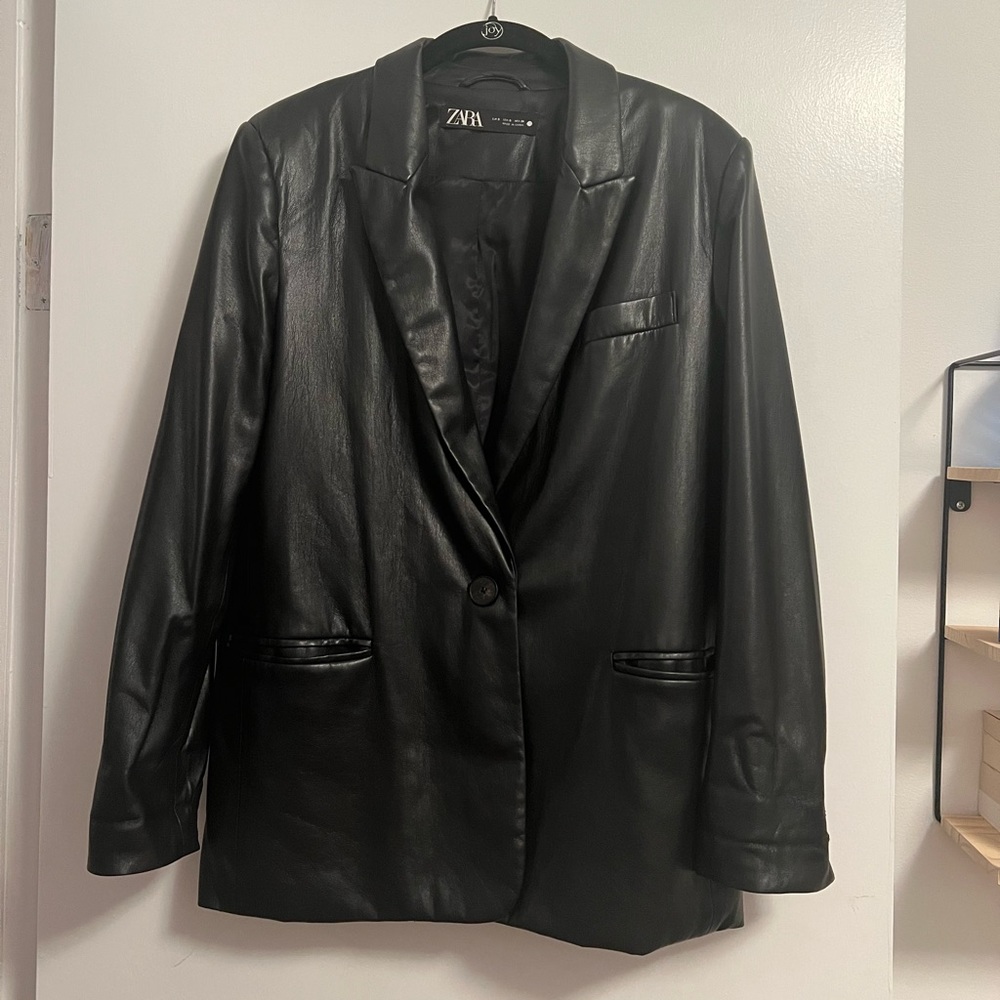 Oversized Leather Blazer